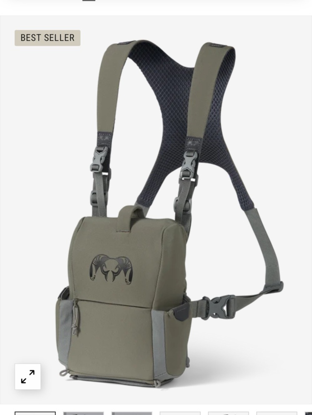 Men's XL Grey Pro Kuiu Bino Harness with Rangefinder pouch